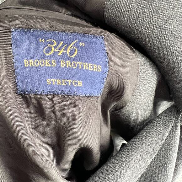 Brooks Brothers Blazer Mens 39R Gray Wool Button Front Shoulder Pads Sports Coat - Picture 10 of 12